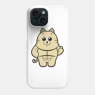 Cat as Bodybuilder with Six pack Phone Case