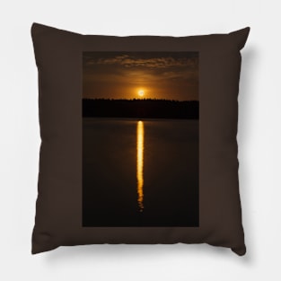 Night landscape of moon rise over calm lake Pillow