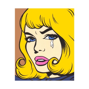 Blonde Crying Comic Girl T-Shirt