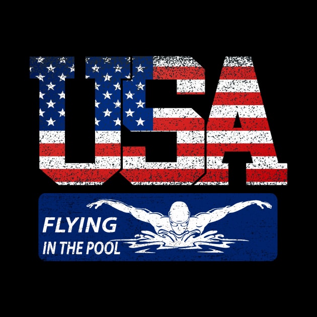 Vintage Flying In Pool USA Flag Swimming World Record 2021 by justiceberate