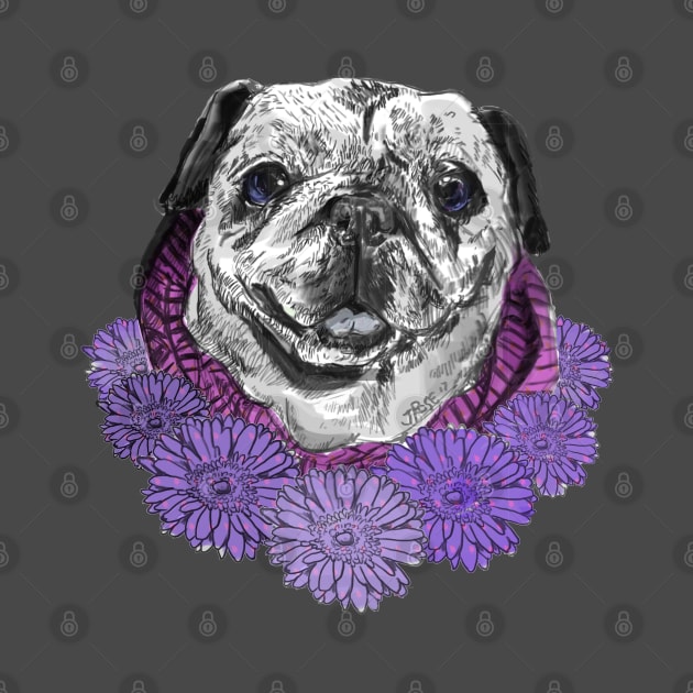 Purple Pug Bouquet by cheeseblarg