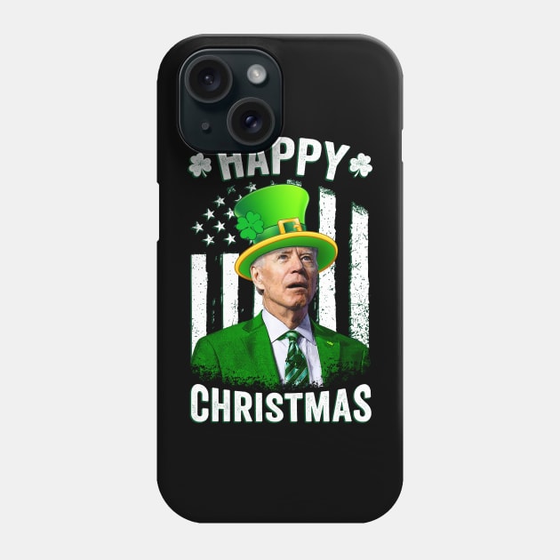 Happy Christmas Funny Leprechaun Biden St Patricks Day Phone Case by petemphasis