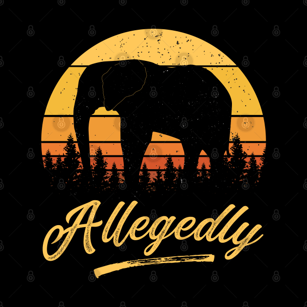 Allegedly Elephant Gentle Giant Tusker Retro Distressed Sunset by BadDesignCo