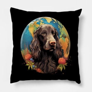 Field Spaniel Earth Day Pillow