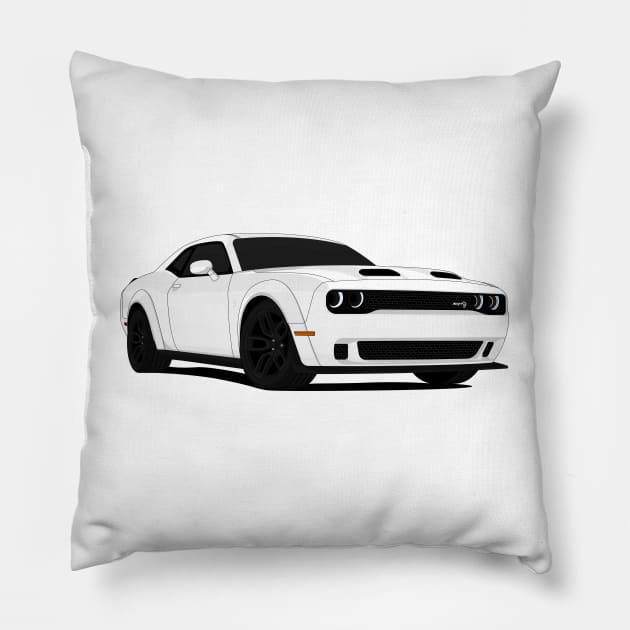 HELLCAT WHITE Pillow by VENZ0LIC