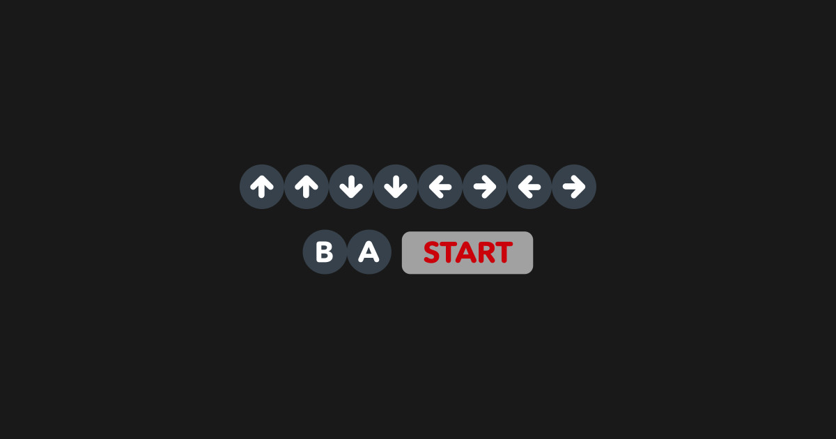 Up Up Down Down Left Right Left Right B A Start Konami Posters and