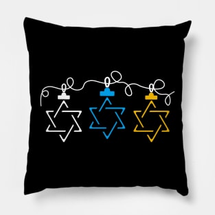 Jewish Star String Dreidel Menorah Chanukah Hanukkah Pillow