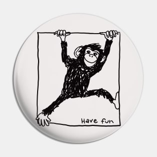 funny monkey having fun Pin