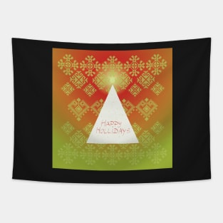 Greeting folk art - Motif design - Christmas tree Tapestry