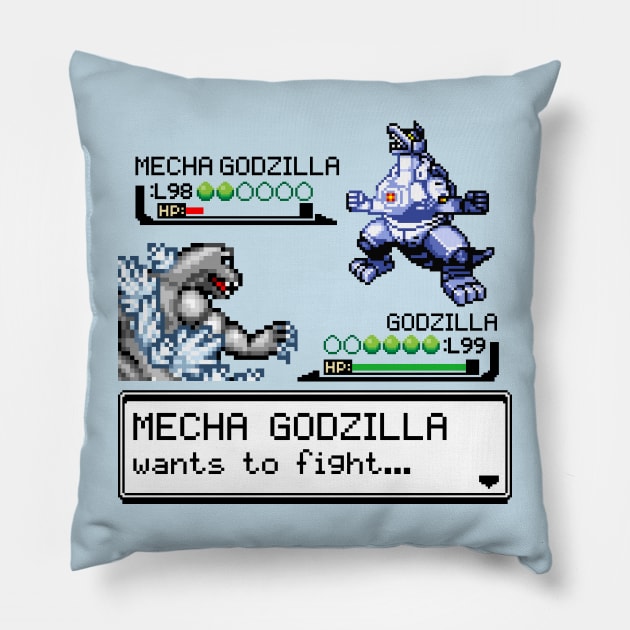 Kaiju Fight Pillow by CoDDesigns