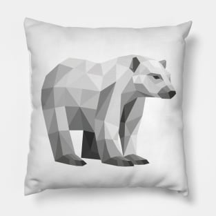 Geometric Grey Polar Bear Pillow