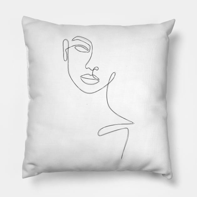 Lady Sketch Pillow by Explicit Design