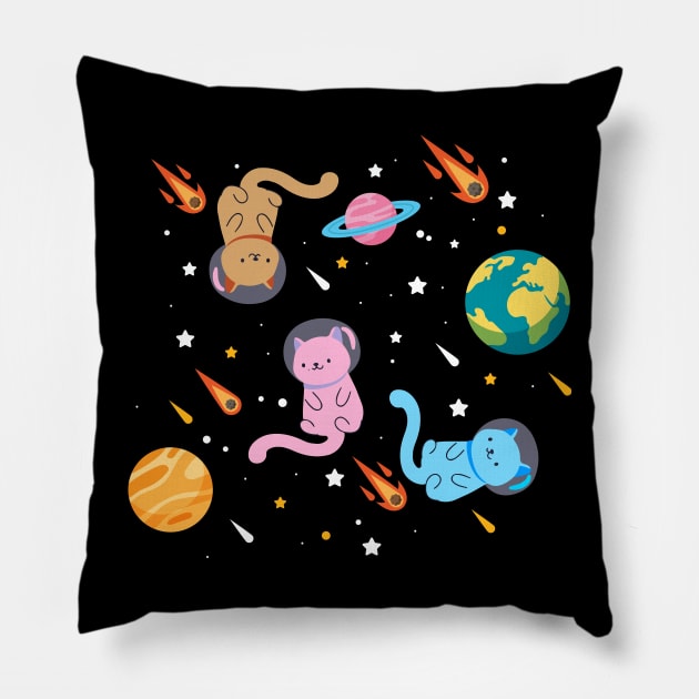 Space Cats Pillow by martinroj