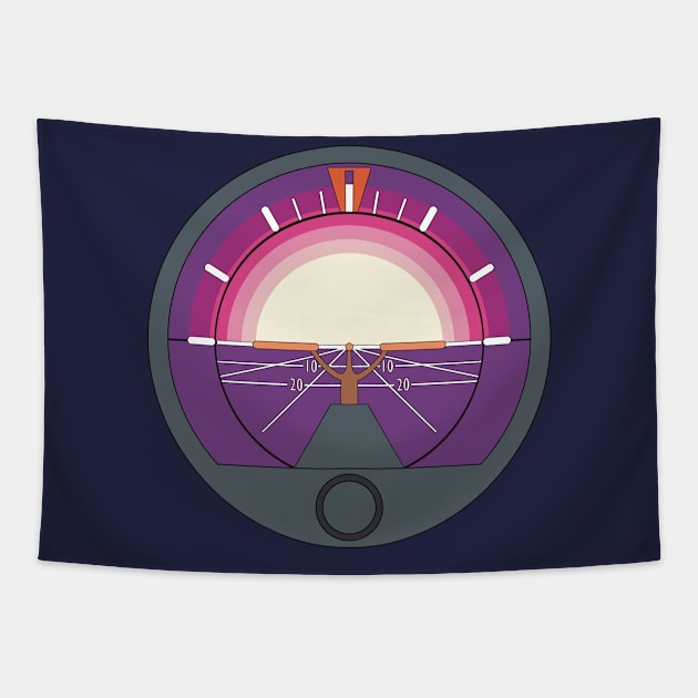 Attitude Indicator Sunrise Tapestry by Kassi Skye