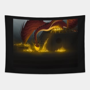 Monstrous Nightmare Dragon Attack Tapestry