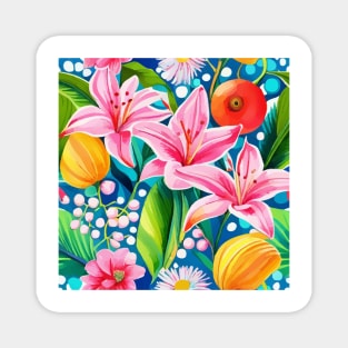 Lilies and daisies Magnet