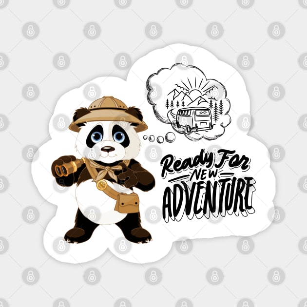 Adventurous Cute and Funny Panda Bear Magnet by Praizes