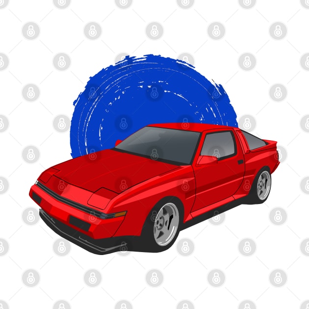 Red Mitsubishi Starion Turbo 1982-1990 by Rebellion Store