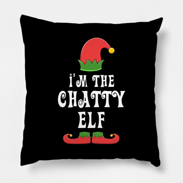 Chatty Elf for Matching Family Christmas Group Pillow by jkshirts