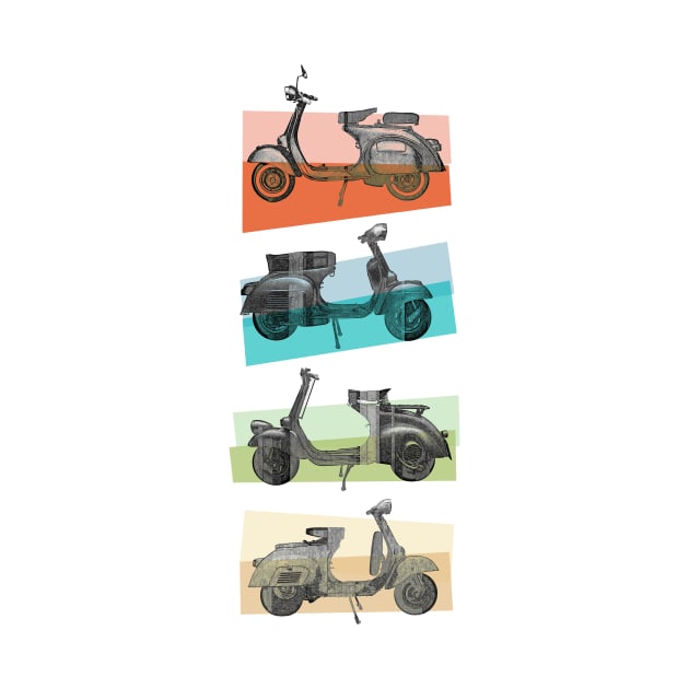 4 vespa fifties by AaaahEeeekStudio