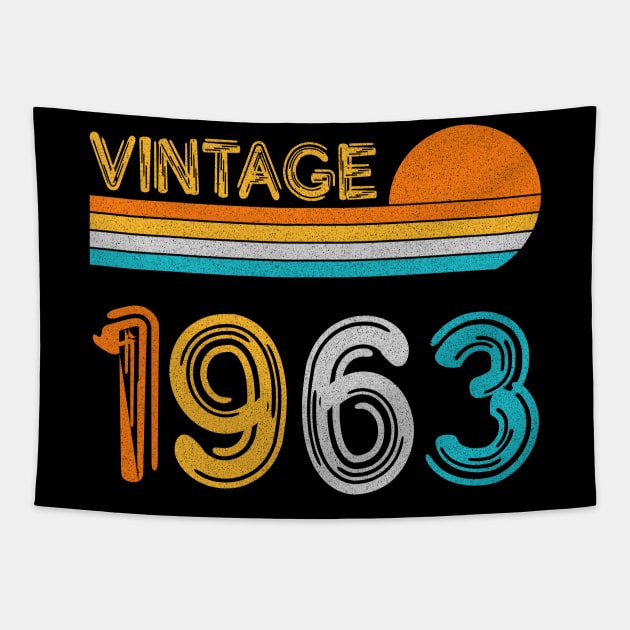 Vintage 1963 Happy 60th Birthday Retro Tapestry by myreed