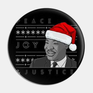 Holiday Sweater: MLK Peace Joy & Justice Pin