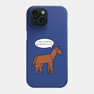 Funny geometric horse Phone Case