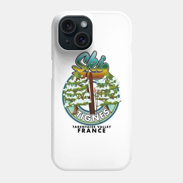 Ski Tignes France, Tarentaise Valley ski Phone Case by nickemporium1