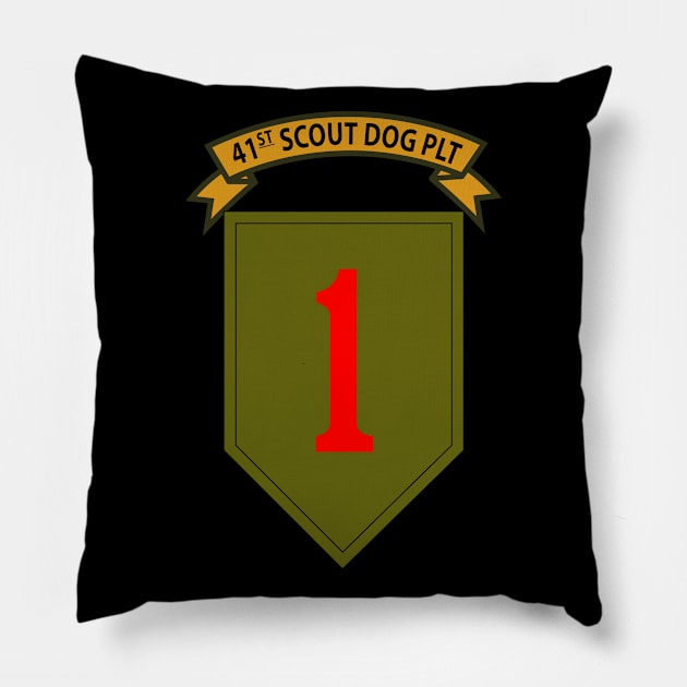 41st  Scout Dog Platoon, 1st Infantry Div Pillow by twix123844