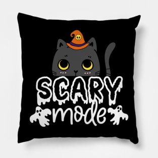 Cute Halloween Cat - Scary mode Pillow