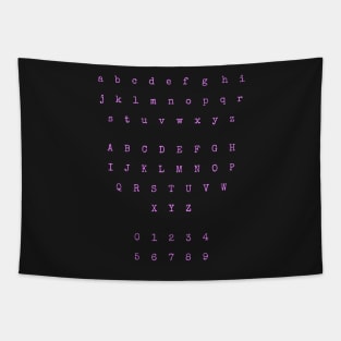 Light Pink Typewriter Letters and Numbers Tapestry