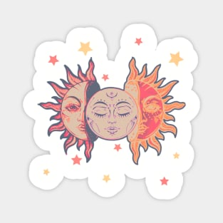 Star child of the moon and sun ( dreamy blue bg, matte 1 version) Magnet