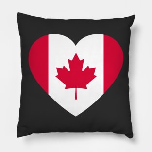 I Heart Canada // Canadian Flag Heart Shape // I Love Canada Pillow