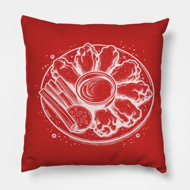 Abstract Hot Wing Pillow by The Snack Network