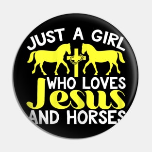 Girl Who Loves Jesus and Horses Christian Pin