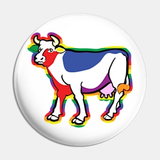 Gay pride happy positive cow Pin