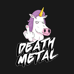 Death Metal Unicorn With Middlefinger T-Shirt