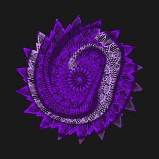 Swirly Purple Digital Mandala T-Shirt