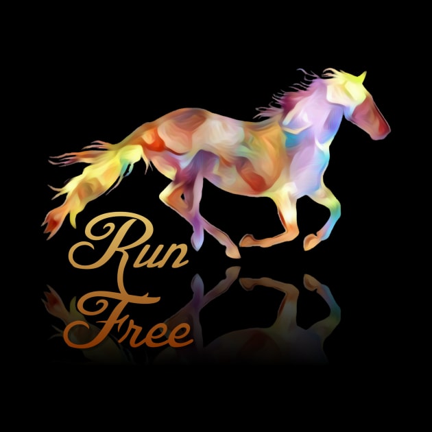 Run Free Colorful Horse Art by AlondraHanley