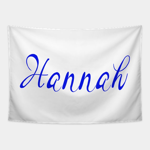 Top 10 best personalised gifts 2022  - Hannah - personalised,personalized custom, customised, customised name blue on white background. Hannah Tapestry by Artonmytee