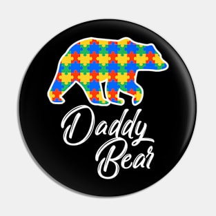 Daddy Autism Bear Fathers Day Pin