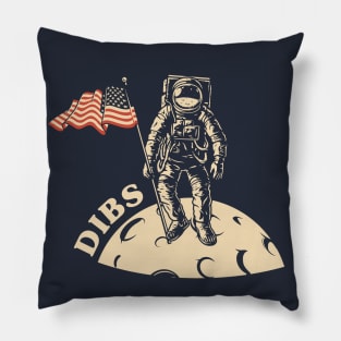 American Astronaut Claiming Dibs on the Moon Pillow