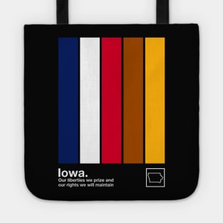 Iowa State Flag  // Original Minimalist Artwork Poster Design Tote