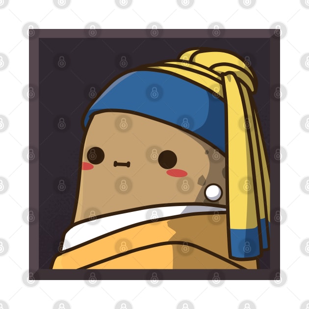 Cute Potato With A Pearl Earring by clgtart