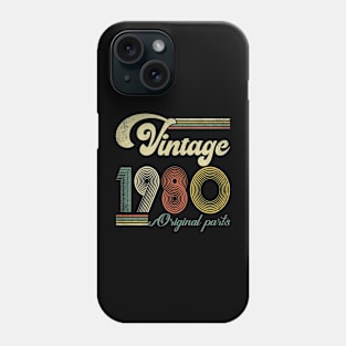 Retro Vintage 1980 44th Birthday Gift Men Women 44 Years Old Phone Case