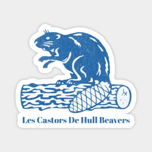 Vintage Beaver Logo Defunct Hockey Team Hull Beavers Magnet