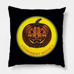 Current Mood Halloween Jack O Lantern Distressed Badge Pillow