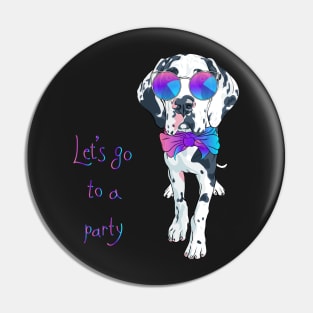 Harlequin Great Dane Puppy Pin