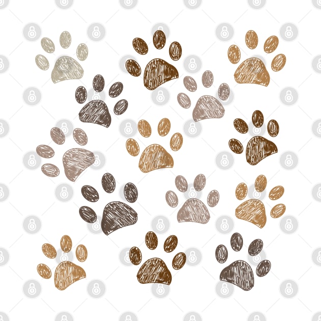 Brown colored paw print background by GULSENGUNEL