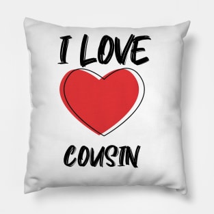 I Love Cousin with Red Heart Pillow